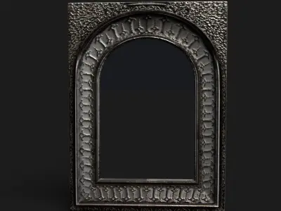 Pressed Metal Arch Wall Mirror Low-poly 3D model