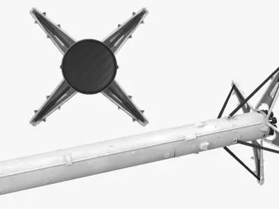 Falcon 9 First Stage with Landing Legs 3D model
