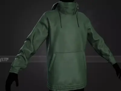 Green Snowboard Hoodie Style 2 Low-poly 3D model