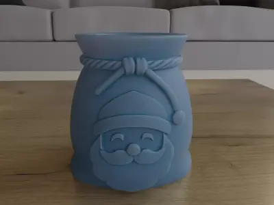 Santa Bag Planter Candy container STL Christmas 3D Model 3D print model