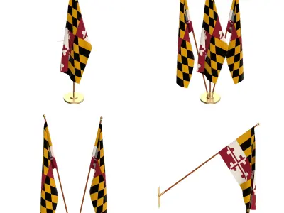 Maryland Flag Pack 3D model