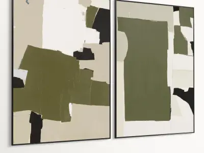 Plaster Two Photo Frame 499 Low-poly 3D model