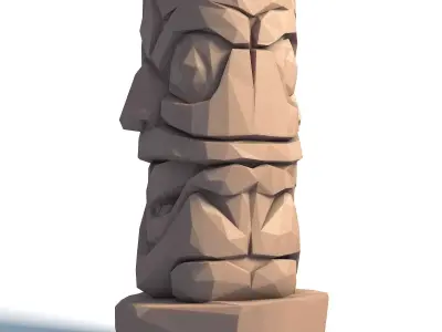 Tiki Totem Stylized Tribal Sculpture for 3D Printing 1 3D print model