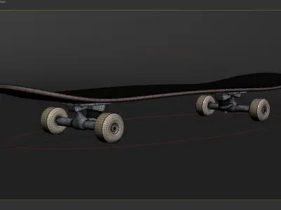 Skateboard animated rigged 3D model