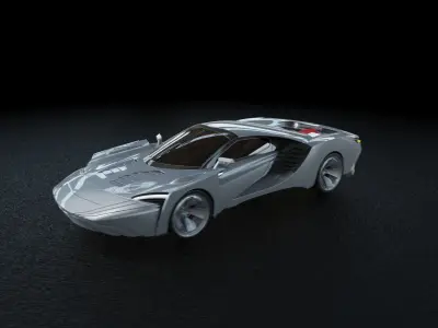Vision R futuristic sports car 3D model