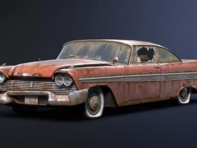 Plymouth Fury 1958 Rusty Low-poly 3D model