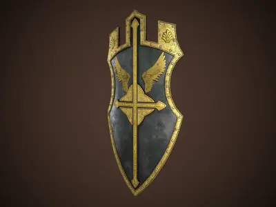 Paladin Shield Low-poly 3D model