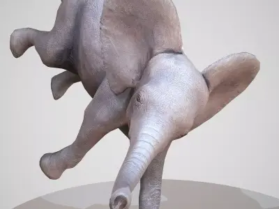 Rigged Baby Elephant Low-poly 3D model