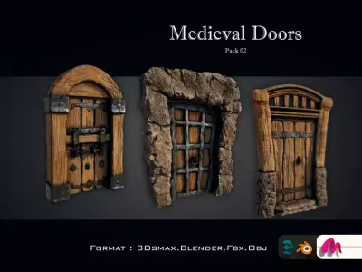 Medieval Gateway Collection 02 Low-poly 3D model