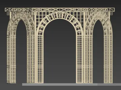 Gazebo Metal Dome Structure  Gazebo Dome hexagon structure  Arch 3D model