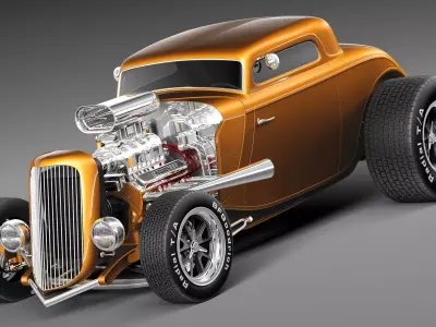 F34 Coupe 3-window HotRod 3D model