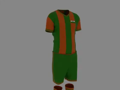 Football Jersey Outfit India Low-poly 3D model