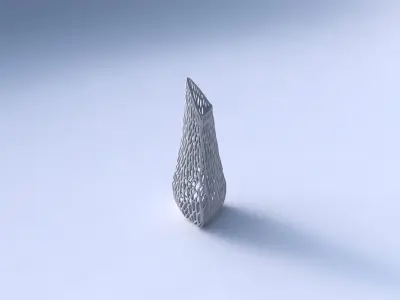 Vase puffy tipped triangle with twisted lattice tiles 3D print model purchase