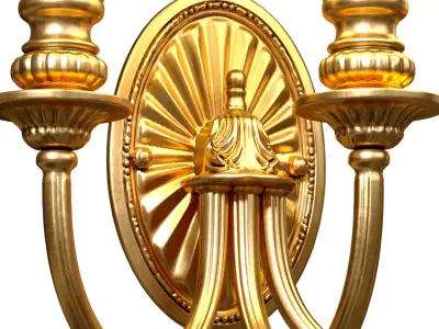 Gold sconce in a classic style MARINER wall lamp Light 3D model