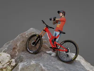 The Downhill Rider Free low-poly 3D model