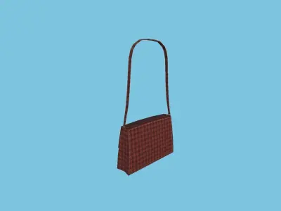 Red Plaid Female Bag - Character Fashion Design Low-poly 3D model