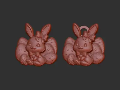 easter bunny eggs decor  3D print model