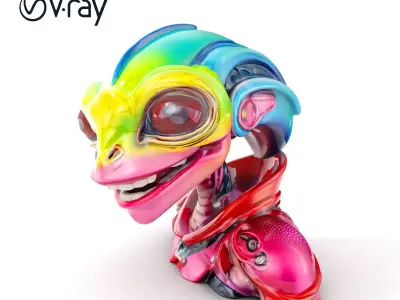 Colorful Alien Creature Model Pack Low-poly 3D model
