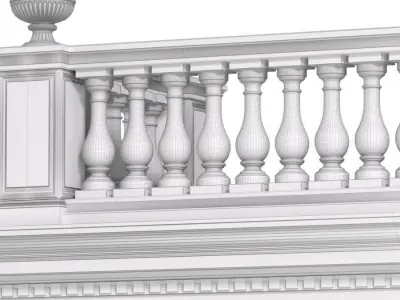 Classic balcony balustrade 3D model