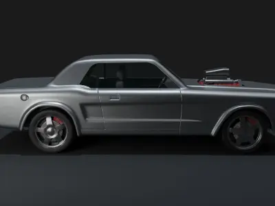 1896 Muscle Car Low-poly 3D model