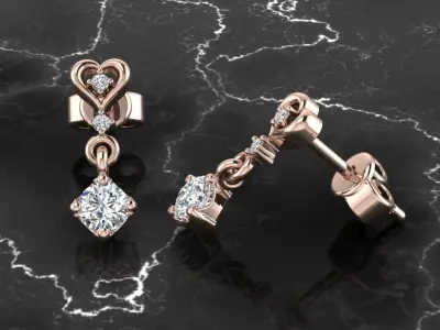 Jewelry Earring 3D print model 6