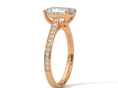 solitaire ring with detail images and 360 render videos 76 3D print model