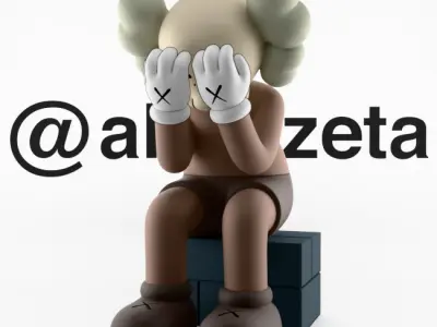 Kaws Passing Through Textured Low-poly 3D model