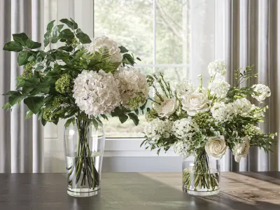 Flower Set 060 Hydrangea Rose  3D model