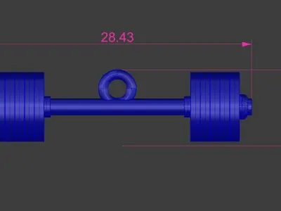 Barbell Pendant Gold Silver Luxury Weightlifting Jewelry  3D print model