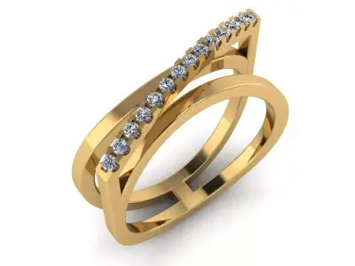 Women Diamond Ring 3dm STL  Render Details - R-01 3D print model