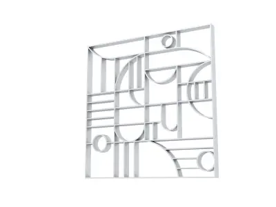 3D Decorative Partition Silver 3D model