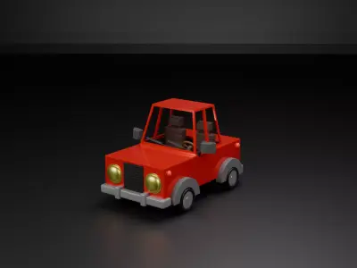 Low Poly Cartoon Car Low-poly 3D model by davicberbel
