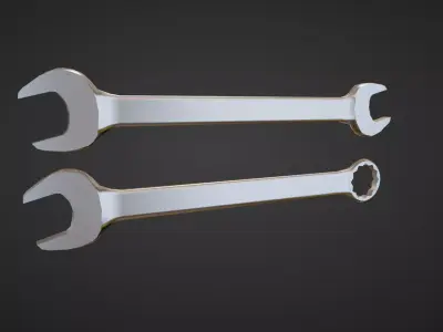 Flat wrench Low-poly 3D model