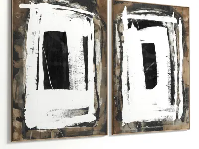Plaster Two Photo Frame 69 Low-poly 3D model