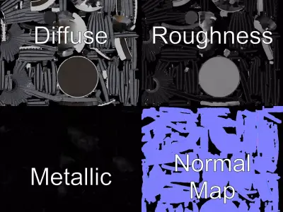 Black Futuristic Dome model pack Low-poly 3D model