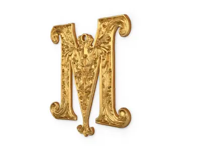 Alphabet Letter M  Pendant 3D print model