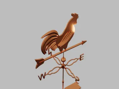Weather Vane - Rooster Wind Vane Low-poly 3D model