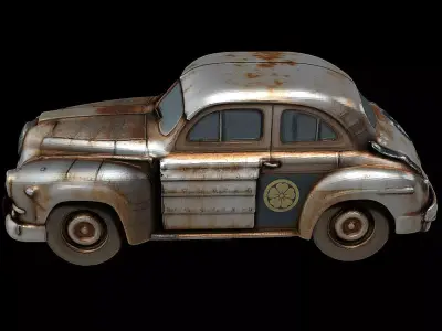 Samurai Fusion Car Armored Warrior Vehicle Hybrid Game Ready 3D model