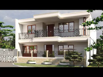 Classic Style 2 Storey House SketchUp Lumion Files Low-poly 3D model