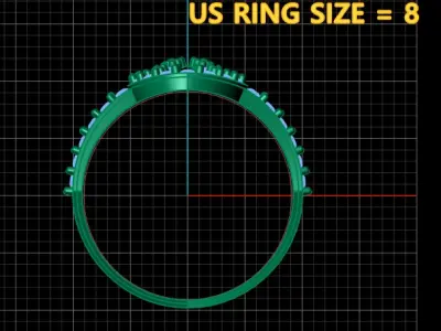 BEVERLY HILLS CROSSED DIAMOND RING 3D PRINTABLE MODEL 3D print model