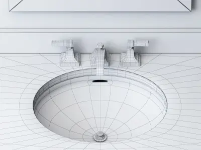 RH Hutton single extra-wide washstand 3D model