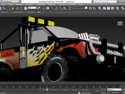 pickup jeep  Low-poly 3D model