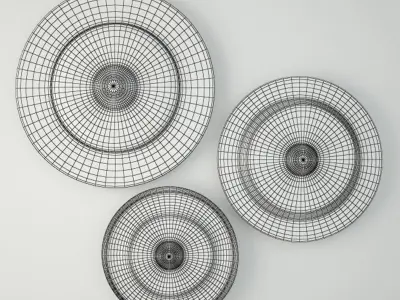 19th C Bronze Gongs 3D model