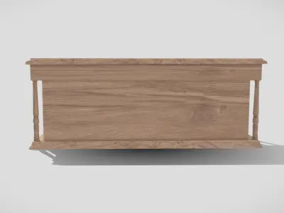 Contemporary bar counter in natural wood aged color 3D model