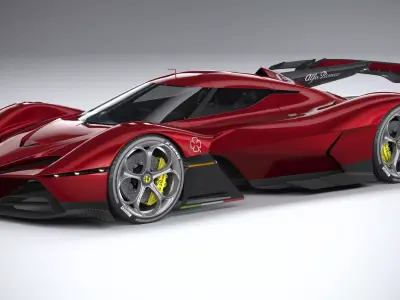 Alfa Romeo 8C-R Tazio 2020 LowPoly 3D model