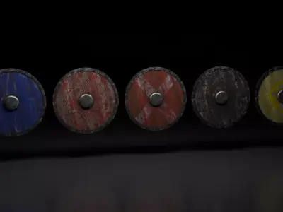 Viking Shield Pack Low-poly 3D model