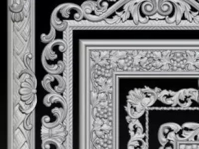Lot of 5 pcs Carved Frame Collection 3D print model