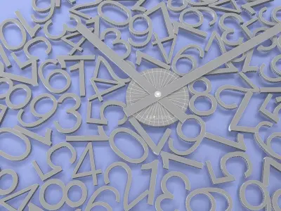 Karlsson Mixed Numbers Clock 1 3D model