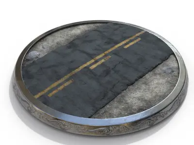  Base Steet Pedestal Low-poly 3D model