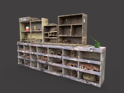 Used Workbench with  parts  3D model